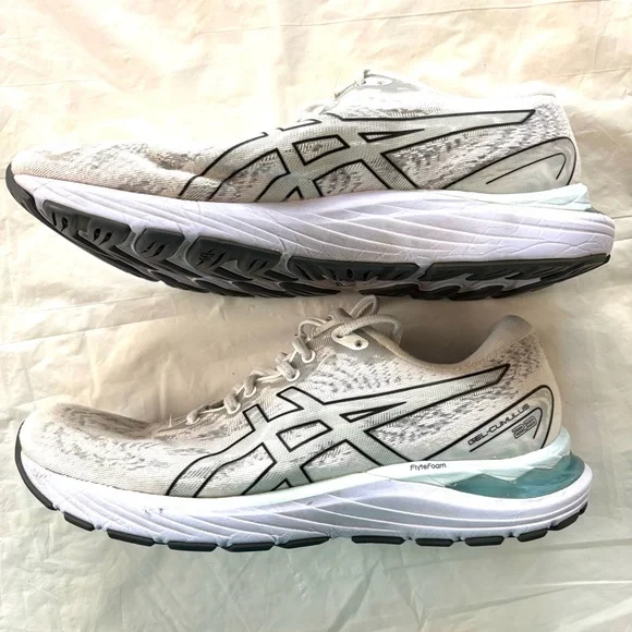 ASICS Gel Cumulus 23 White Gray Running Sneakers SZ 10.5 Worn 1X Indoors - Picture 4 of 14